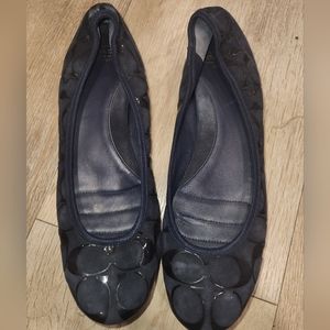 Coach Aria Women’s Navy Ballet Flats Shoes 9